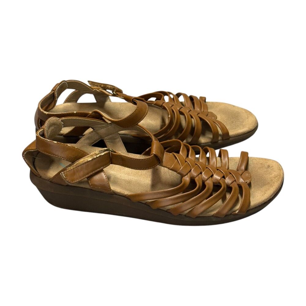 Yuu Fatima Women's US 7.5M Strappy Shoes Brown Leather Open Toe Casual Sandal - Picture 6 of 7